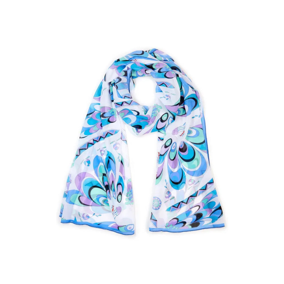 Ocean Fantasy White Chiffon Scarf