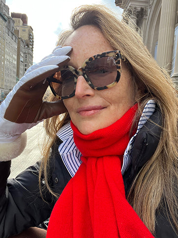 red cashmere scarf