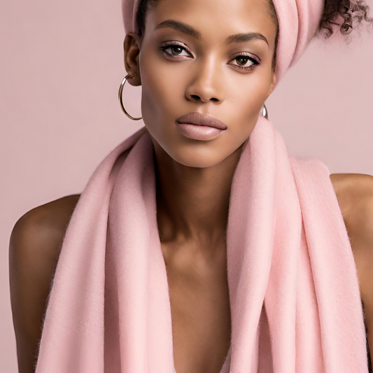Pink Frangipani cashmere scarf