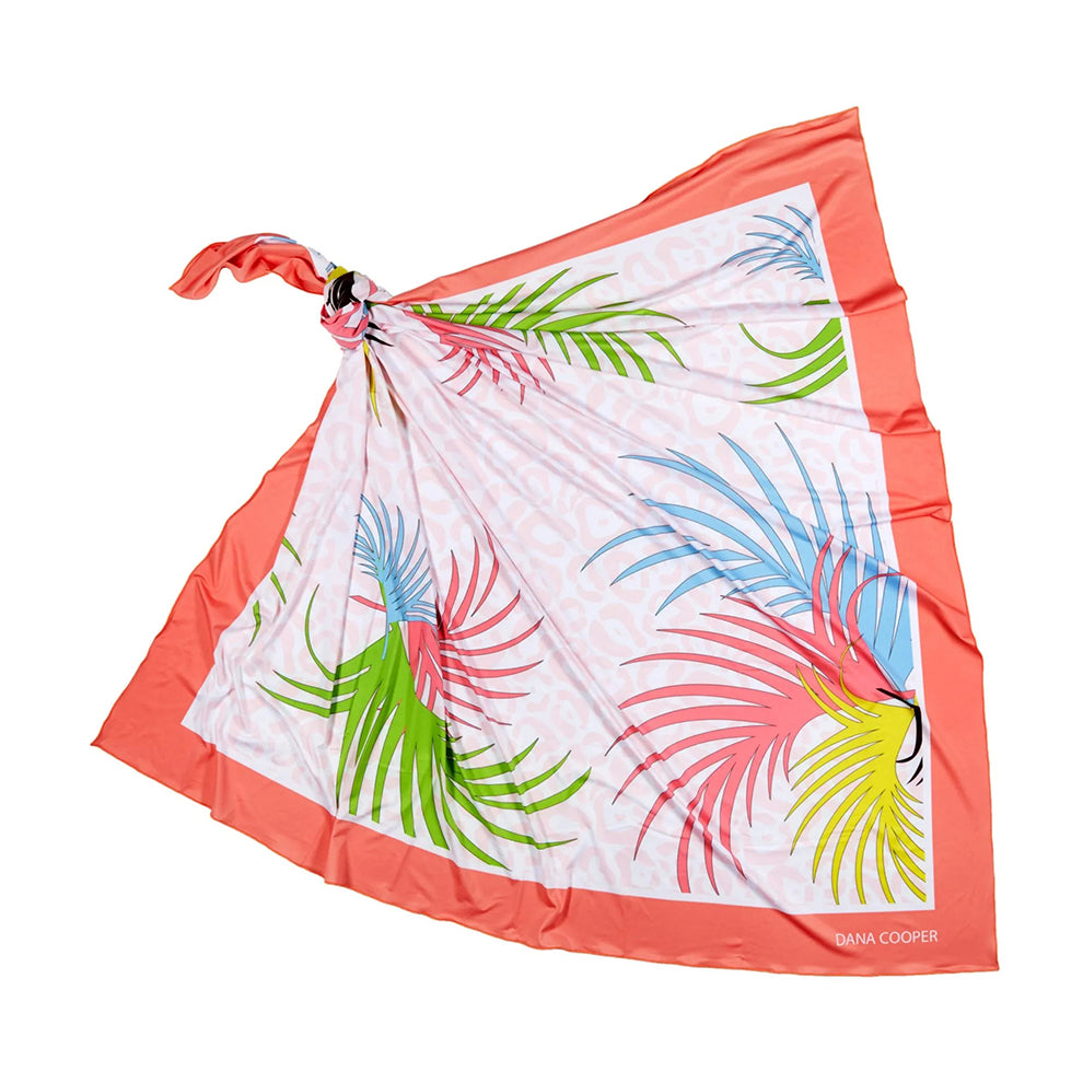 Bermuda Royal Palm Coral Lycra Sarong