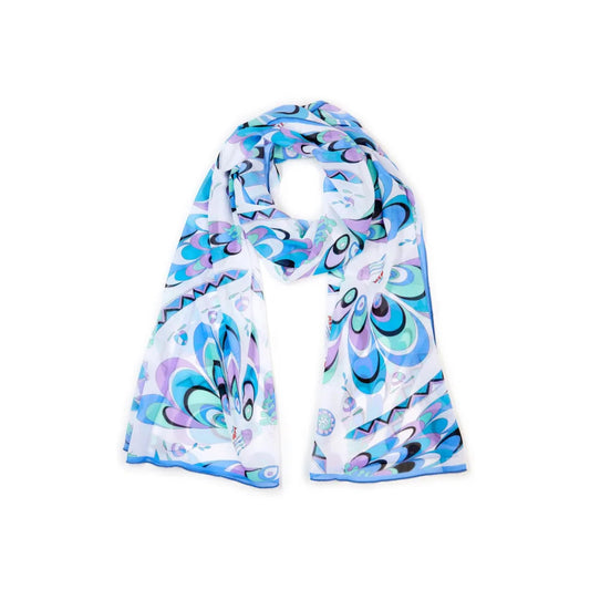 Ocean Fantasy White Chiffon Scarf